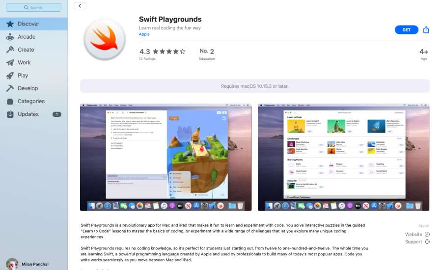 Swift Playgrounds app