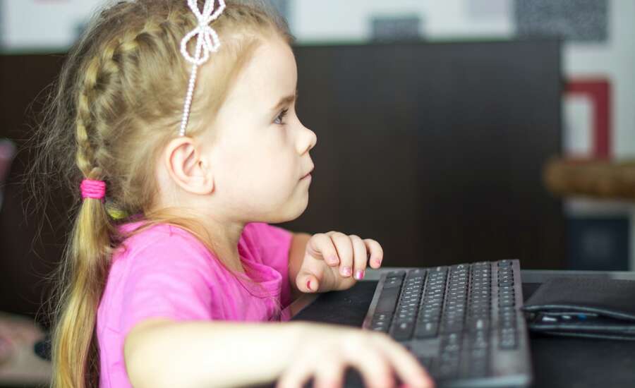 A child playing on the computer